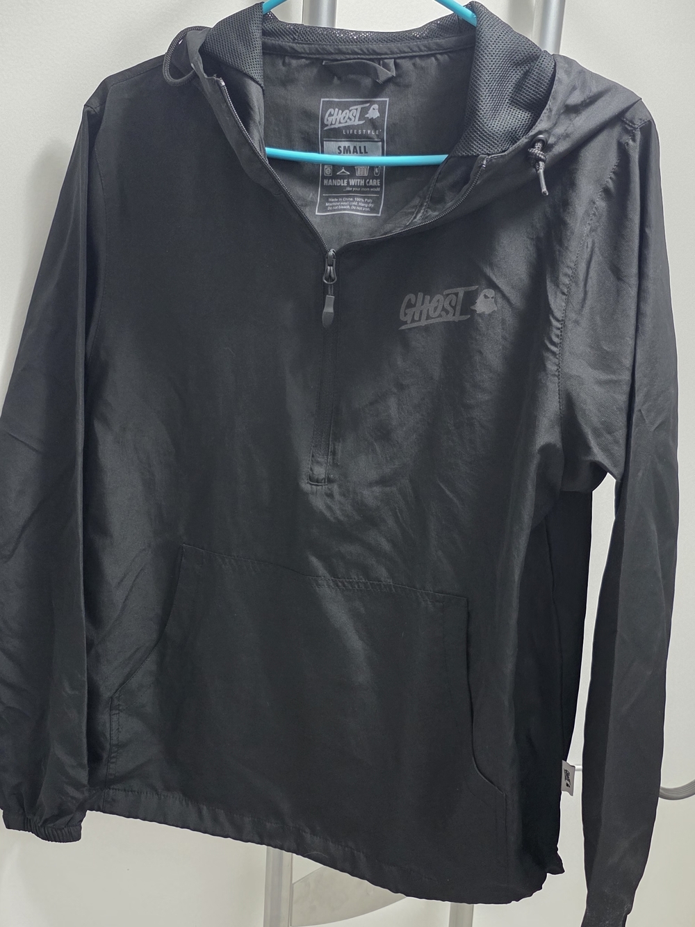 Men's Black Windbreaker Pullover Jacket